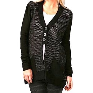 Free People Willow Caroline Metallic Wool Angora Blend Cardigan size XS
